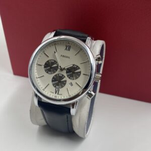 Silver Fossil watch(comes  in Can & Bag)