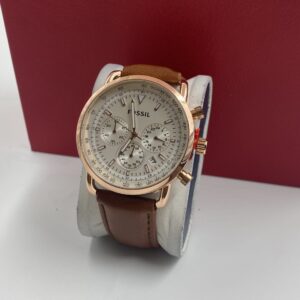 Brown Leather Fossil watch(comes  in Can & Bag)