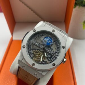 Hublot Brown Strapped Grey Face